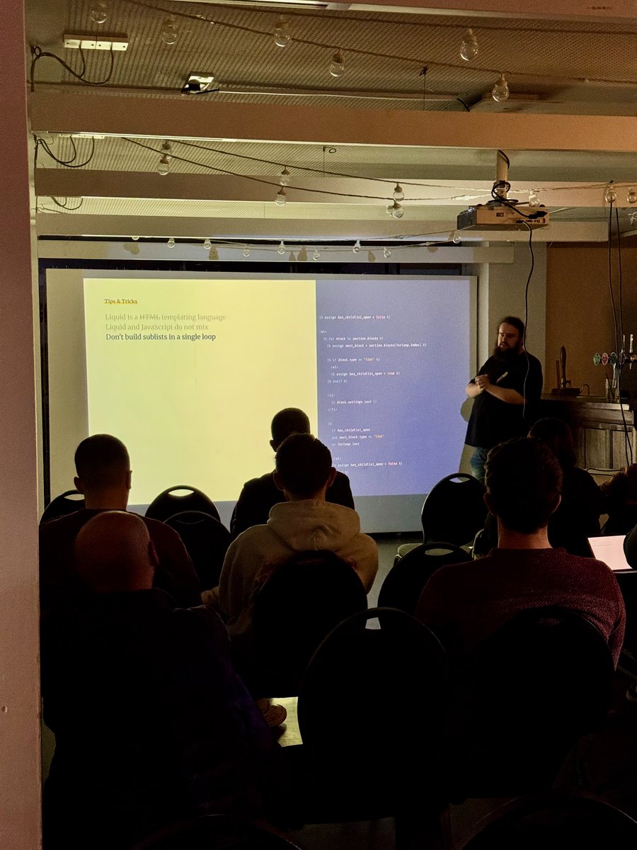 samjforde's tweet image. Was in Leeds for the Shopify Partners North Developer Meetup with @Zapiet! 💥Huge thanks to @JordanFinners  &amp;amp; Matt for a great evening. 🙌 

@warringtondavid  your &apos;Liquid Hacks, Tips &amp;amp; Tricks&apos; talk was 🔥 loads to take away! Always great catching up with @keirwhitaker !