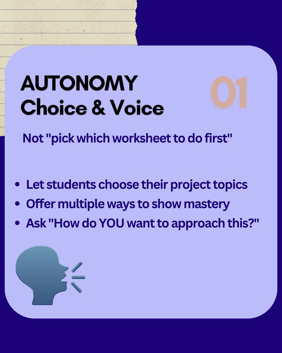 HighFiveK12's tweet photo. Students aren't unmotivated. Their psychological needs are unmet.
Three drivers that transform engagement:
Autonomy: Real choices, not fake options
Competence: Visible progress, not invisible growth
Relatedness: Belonging isn't soft, it's fundamental
When schools get this right: https://t.co/m6B13tqvc7
