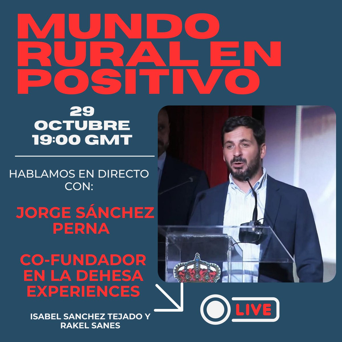 Hoy en #MundoRuralEnPositivo hablamos con los creadores de @LaDehesaExperiences, un proyecto que demuestra que el lujo y la naturaleza pueden convivir 
📅 Miércoles 19:00h
 📺 En directo por YouTube, LinkedIn y Meta
#TurismoGenerativo #TurismoRural #RuralEsUnaActitud