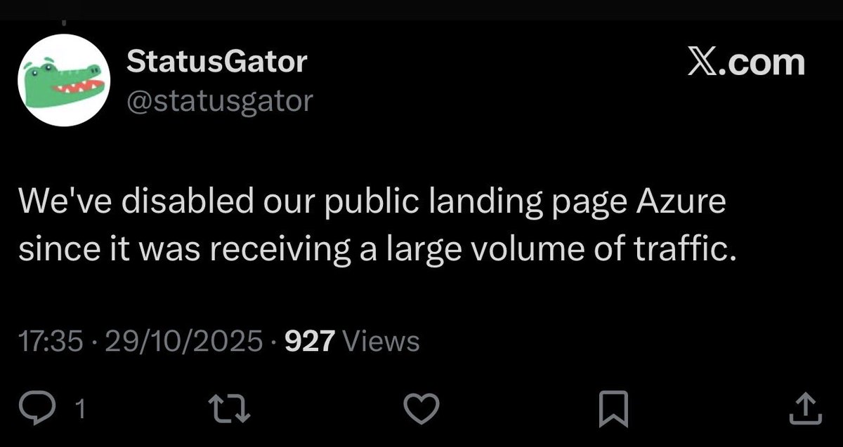 this says enough about the current Azure outage