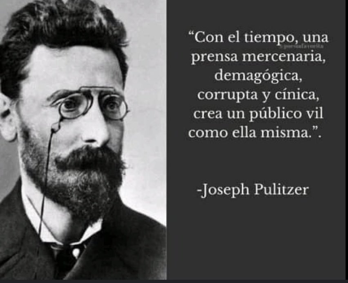 abarcaredic's tweet photo. Creador de los premios que llevan su nombre, padre del "amarillismo" y cultor de la prensa independiente, desde sus periódicos cultivó una línea editorial novedosa que creó una forma completamente disruptiva de informar y de apelar al público masivo.
#JosephPulitzer
29/10/1911 📑 https://t.co/jhzEqQtmrw