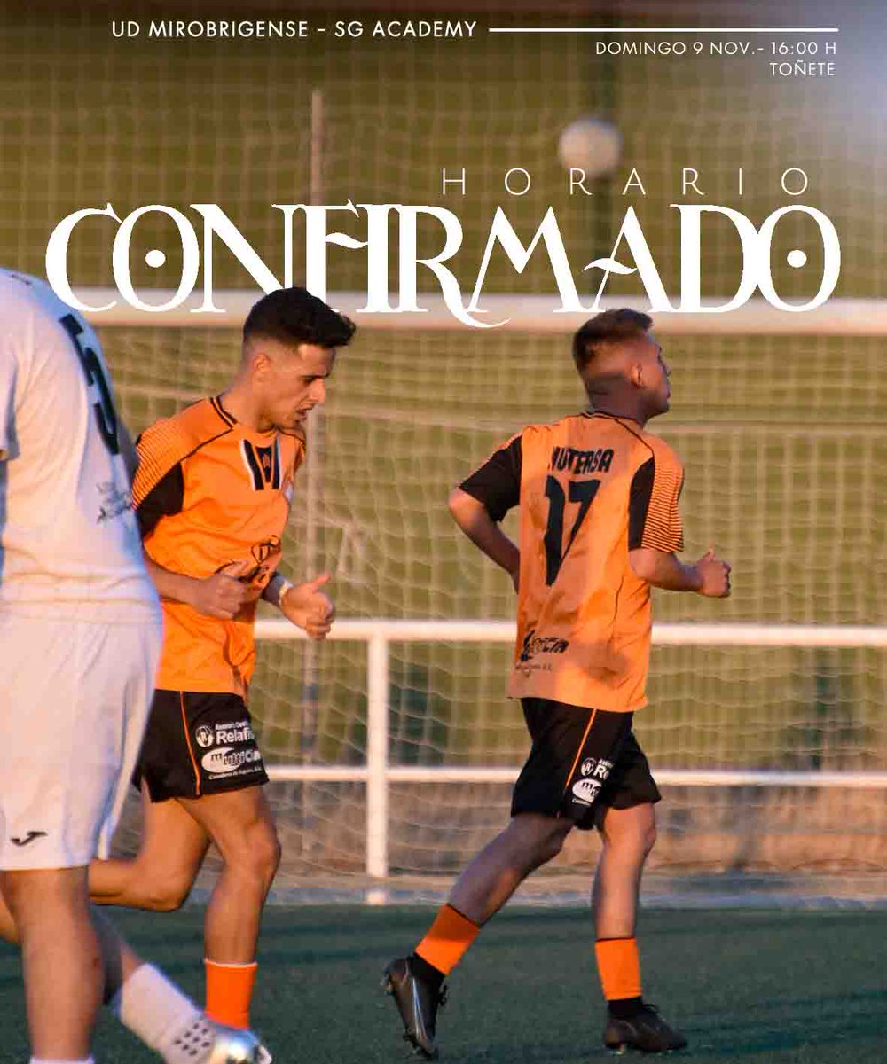 𝐇𝐎𝐑𝐀𝐑𝐈𝐎 𝐂𝐎𝐍𝐅𝐈𝐑𝐌𝐀𝐃𝐎  

🏆 J3. - 2ª Provincial 
🆚 <a href="/selectgensoccer/">Select Generation</a>
📅 Domingo 9 de Noviembre
🕒 16:00 h
🏟️ Campo Municipal Toñete (Ciudad Rodrigo)

#UnaHistoriaPorContar