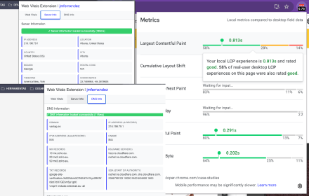 jmfernxndez's tweet image. I just updated my Web Vitals Chrome extension fork for developers and SEO professionals.
Now includes: Core Web Vitals + server infrastructure analysis + complete DNS records
All in one extension. Free & open source
#webdev #SEO #webperf #ChromeExtensions