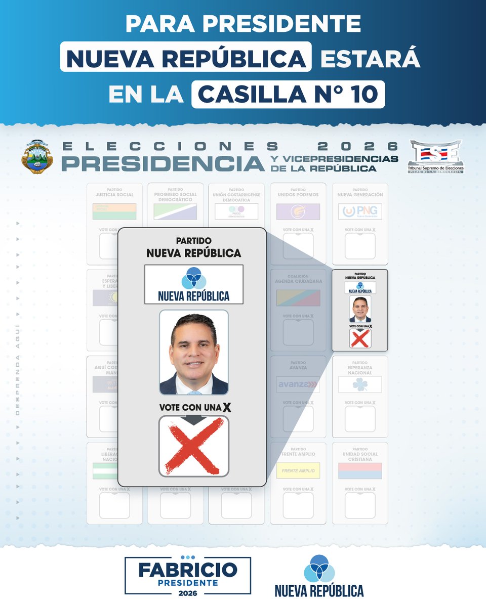 No es casualidad: derecha al centro, ahí nos vas a encontrar en la papeleta para presidente, de las elecciones el próximo 1 de febrero.

¡Estamos listos para contar con su apoyo!