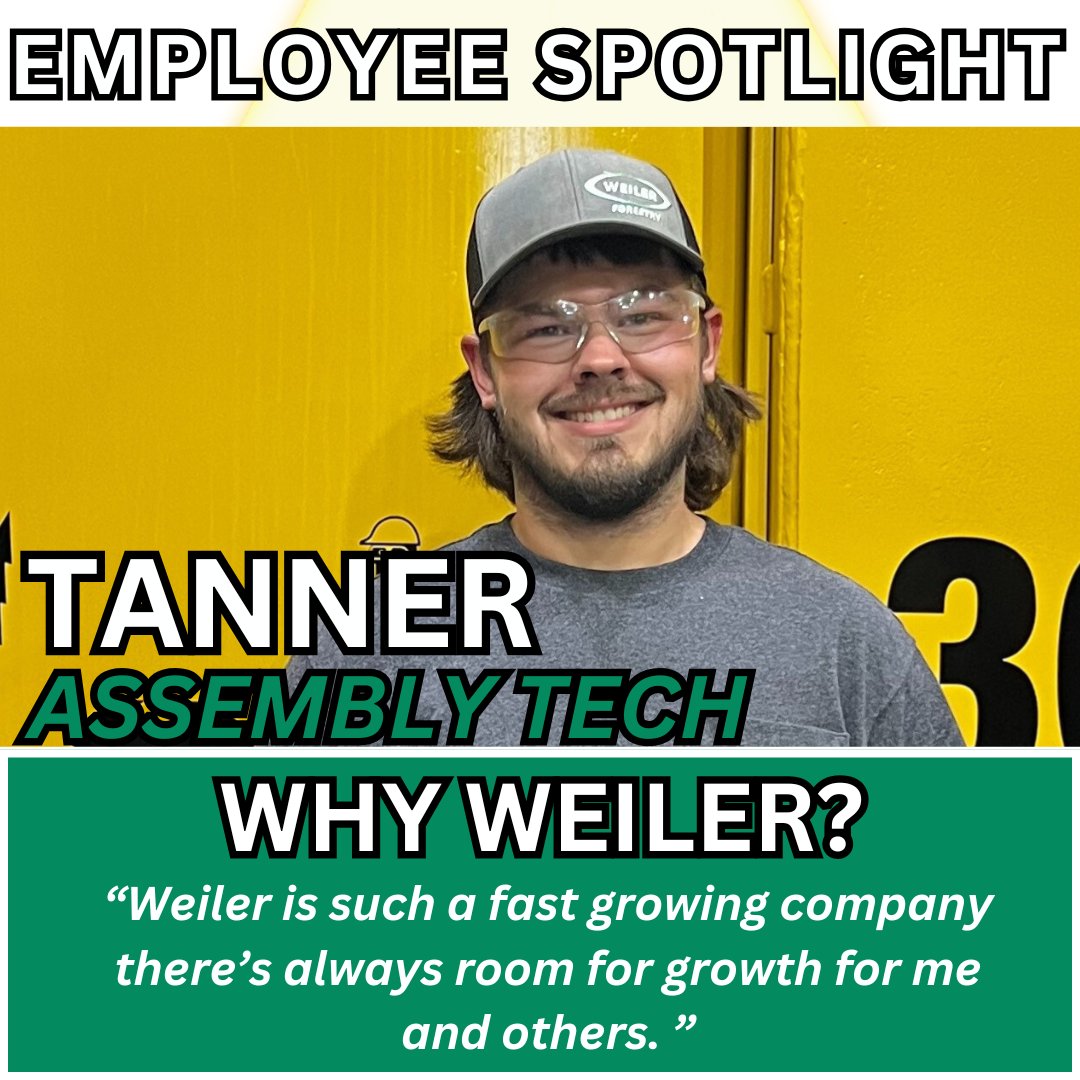 Meet Tanner Chambers, one of our dedicated Assembly Techs here at Weiler! Tanner joined the team on June 10, 2019, and has been making an impact ever since.

Thank you, Tanner, for your contributions and commitment to the team. 
#WeilerSpotlight #Weiler #EmployeeSpotlight
