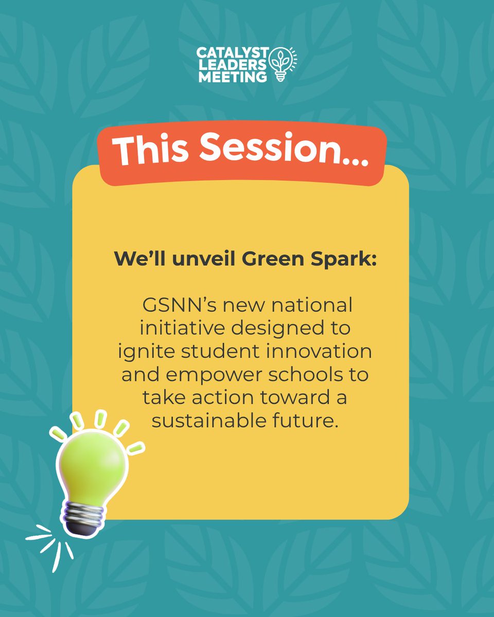 GreenSchoolsNN's tweet image. ✨ The spark begins! ⚡️ 🍃 
Join GSNN’s November Catalyst Leaders Meeting as we unveil Green Spark.

Featuring @ecorise , spotlighting educators and students driving real impact.
📅 Nov 13 | 4 PM ET
💚 Save your spot today: share.hsforms.com/1Stie4IPyS5GaZ…
.
#Sustainability #VirtualEvent