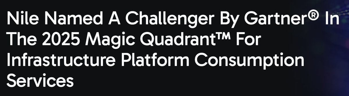 A young company with big ideas in the enterprise LAN space "Challenges" the status quo that 30 year vendors are still feeding you. nilesecure.com/press-releases… 
<a href="/NileSecure/">Nile</a> <a href="/Gartner_inc/">Gartner</a>