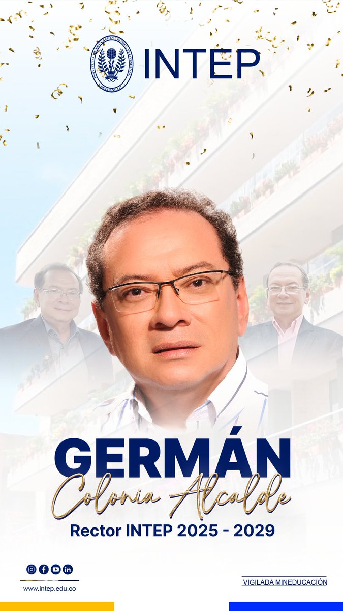 Germán Colonia Alcalde, nuevamente, es elegido rector RedTTU del Instituto de Educación Técnica Profesional de Roldanillo - Valle INTEP. Ocupa el cargo desde 2013.