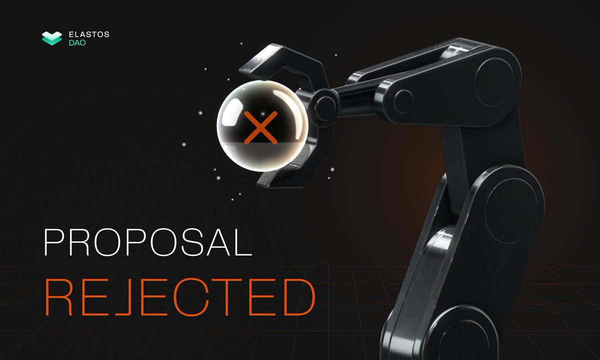 Elastos DAO Proposal #204 titled 'Social platforms rules' failed to be approved during the Elastos DAO voting phase, with 6 out of 12 councillors voting in favour.
View the results below 👇 

elastos.com/proposals/68f9…