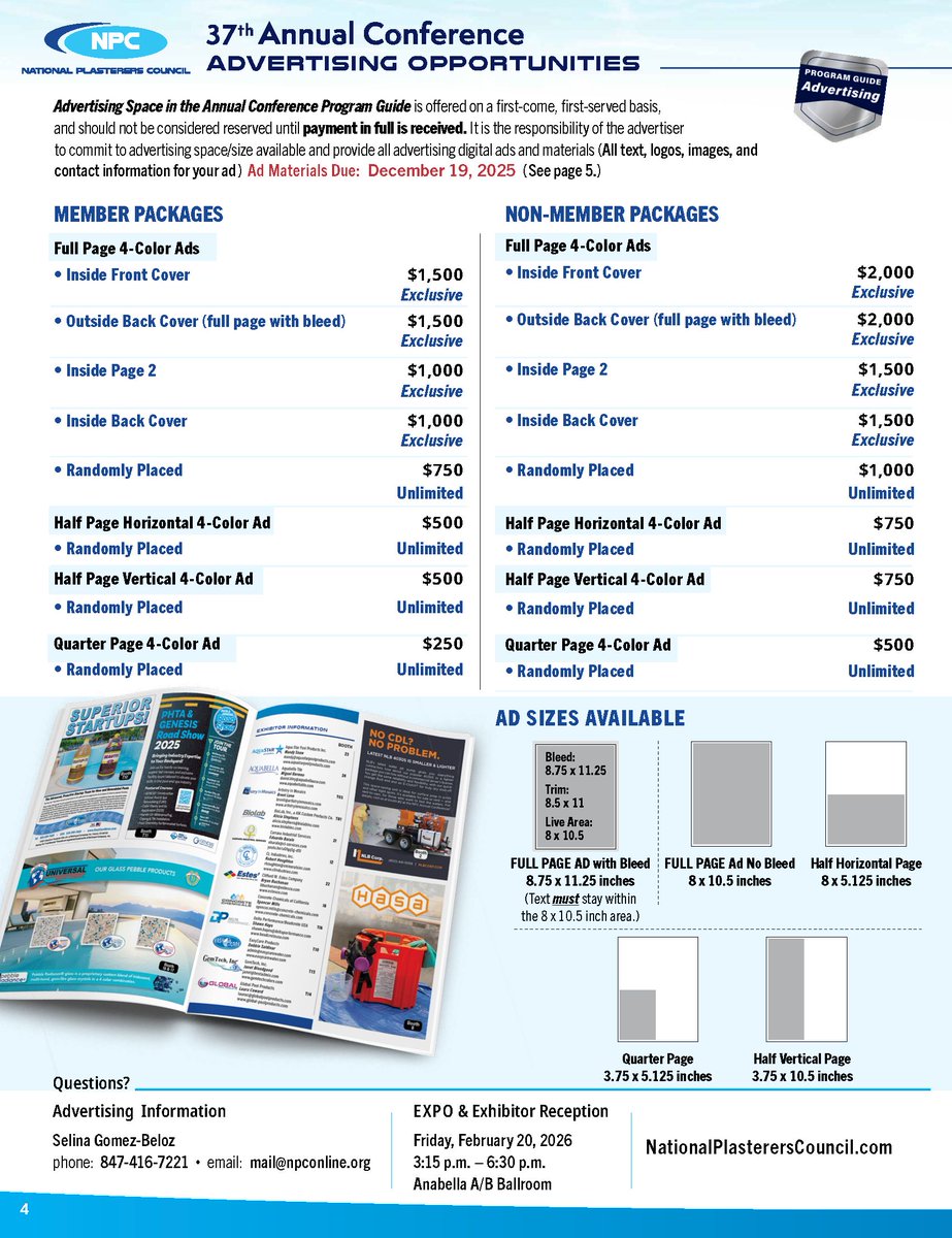NPC88's tweet image. Join the National Plasterers Council for the 37th Annual Conference, February 18–20, 2026, at The Westin Anaheim Resort —
Learn more &amp;amp; become a sponsor/exhibitor today

nationalplastererscouncil.com/annual-confere… 

#npcannualconference #flexyourfinish #poolpro #poolprofessionals #poolplastering