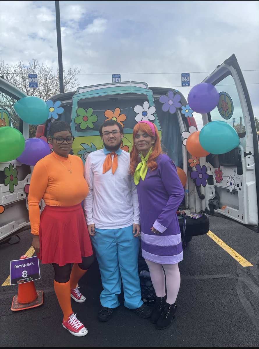 Happy Halloween! We love trunk-or-treat events around town! Here's staff from Daybreak Center at a <a href="/JolietPolice/">Joliet Police Department</a> trunk or treat last weekend. Scooby-Dooby-Doo!!! #halloween #joliet