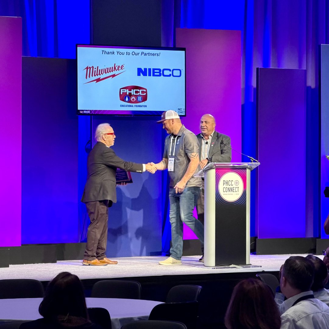 phccnatl's tweet image. Cody Schroeder of Midwestern Mechanical Trades Academy in South Dakota has been honored as PHCC’s 2025 Plumbing Instructor of the Year, sponsored by Milwaukee Tool. 

#PHCCCONNECT2025