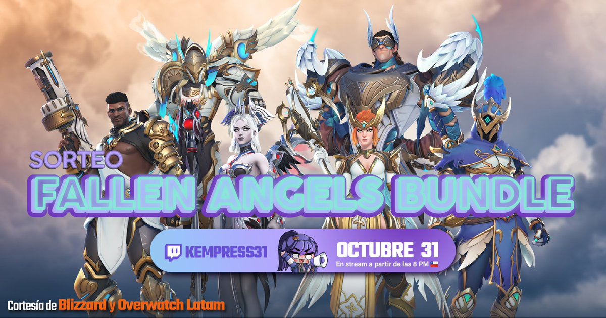 KEmpress31's tweet photo. 🎁 SORTEO FALLEN ANGELS BUNDLE🎁 

Gracias a @Blizzard_Ent  y @OverwatchLATAM ♥

🔴Requisitos🔴

✅Seguirme en Twitch: kempress31
✅canjear GRATIS tickets de sorteo
✅estar presente en el sorteo

🗓️Fecha:
👻31 de octubre en stream!👻
#OW2LATAM  #OW2FallenAngels https://t.co/qihGu48qbG