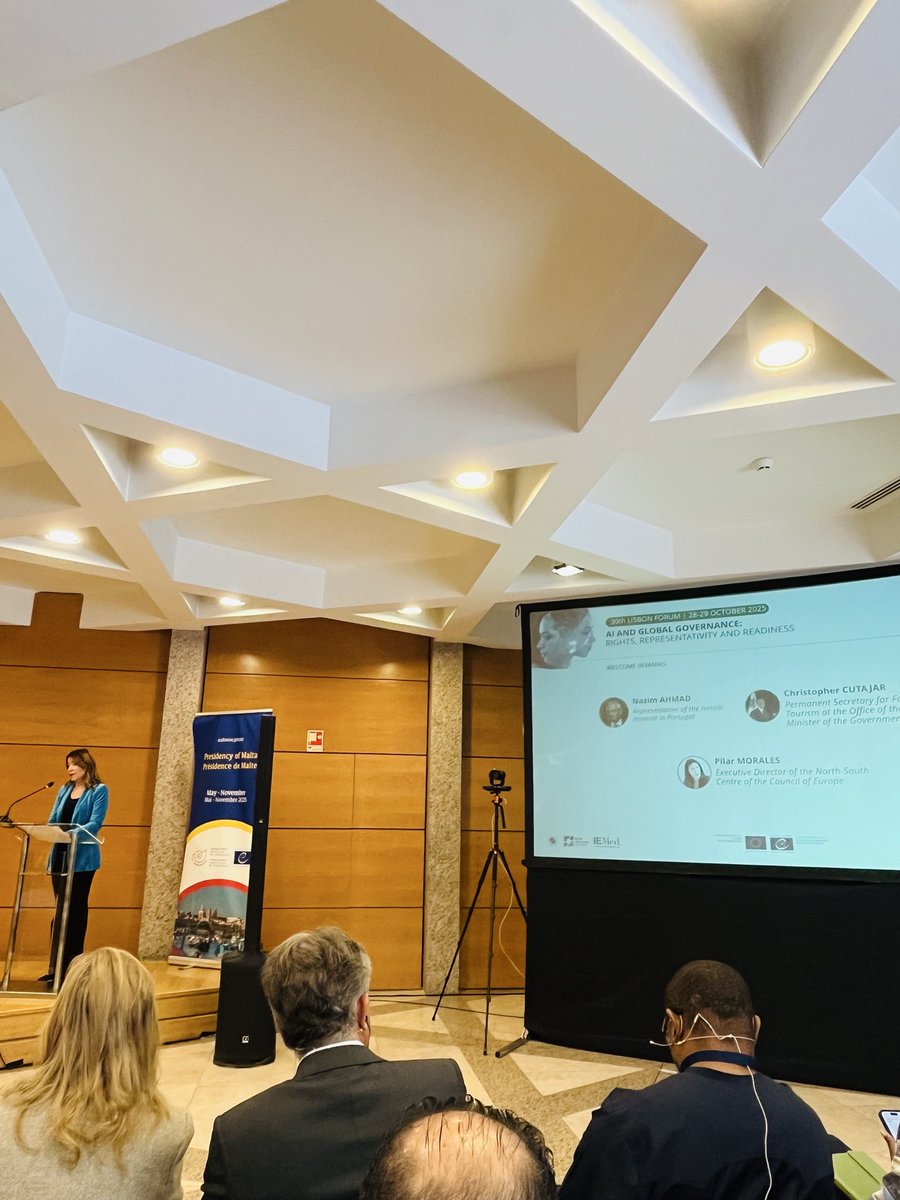 L’ambaixador Andreu Jordi ha participat al 30è Fòrum de Lisboa del Centre Nord-Sud <a href="/NSCentre/">North-South Centre of the Council of Europe</a> del Consell d’Europa <a href="/coe/">Council of Europe</a> sobre IA i Governança Global.
✅Diplomàcia Digital i Tecnològica
✅Transformació Numèrica
✅Educació i Inclusió Digital
<a href="/AndorraCoe/">ANDORRA - CoE</a>  #NorthSouthPrize