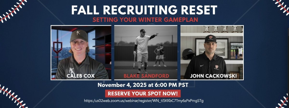 Fall Recruiting Reset Master Class. Register Here.   us02web.zoom.us/webinar/regist…

<a href="/calebcox303/">Caleb Cox 🇺🇸</a> <a href="/beinbrink28/">Andrew Beinbrink</a> <a href="/SportsForceBB/">SportsForce Baseball</a> <a href="/CoachSkinner11/">Coach Kyle Skinner</a> <a href="/CoachSandford/">Coach Sandford ⚾️</a>