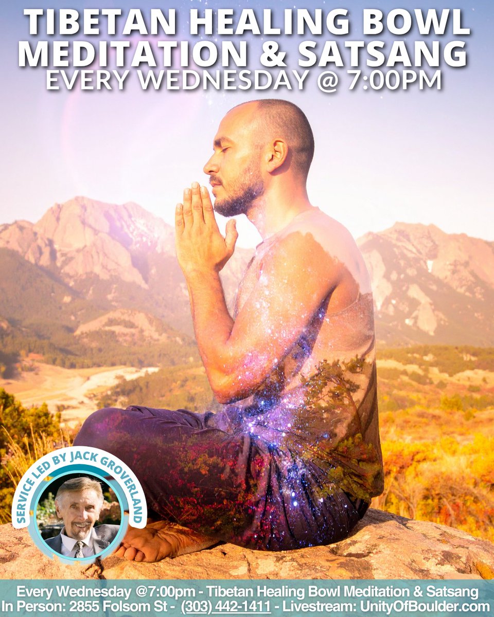 UnityBoulder's tweet image. Sound is not just something you hear; it's a vibration you feel in every cell of your being.
Tibetan Healing Bowl Meditation & Satsang Every Wednesday at 7:00 PM
In-Person: 2855 Folsom St, Boulder
Livestream: UnityOfBoulder.com
#tibetanbowls #soundbath #healingvibrations