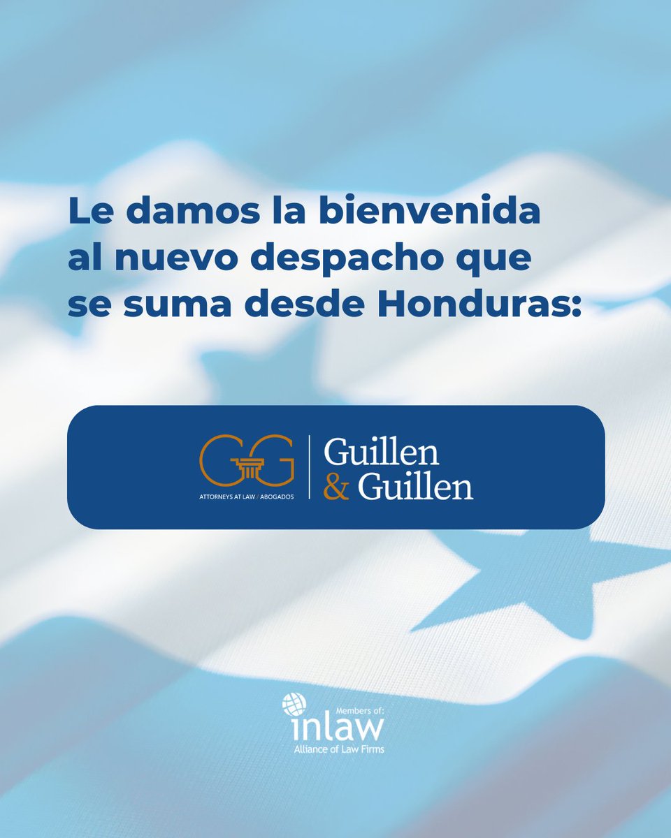 Nos alegra dar la bienvenida a Guillén &amp; Guillén Abogados, firma hondureña con más de 25 años de trayectoria, que se suma a nuestra red para fortalecer la presencia de Inlaw en Centroamérica. 

 Lea más sobre esta incorporación en: 
bit.ly/47lKSVe

#InlawAlliance