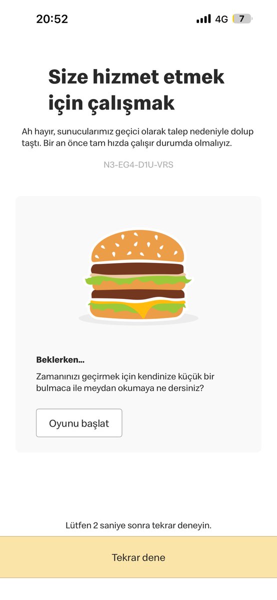 duru13's tweet photo. @McDonaldsTR  yıl olmuş 2025 böyle bir sorun olabilir mi 30 dk uygulamanın açılmasını bekliyoruz. İçeriden sipariş vermek hem daha pahalı adıma hazırlanmış kampanyalardan yararlanamamak daha kötü umarım bu konuda aksiyon alırsınız hiç yakışmadı https://t.co/1gLQI5ZGEq