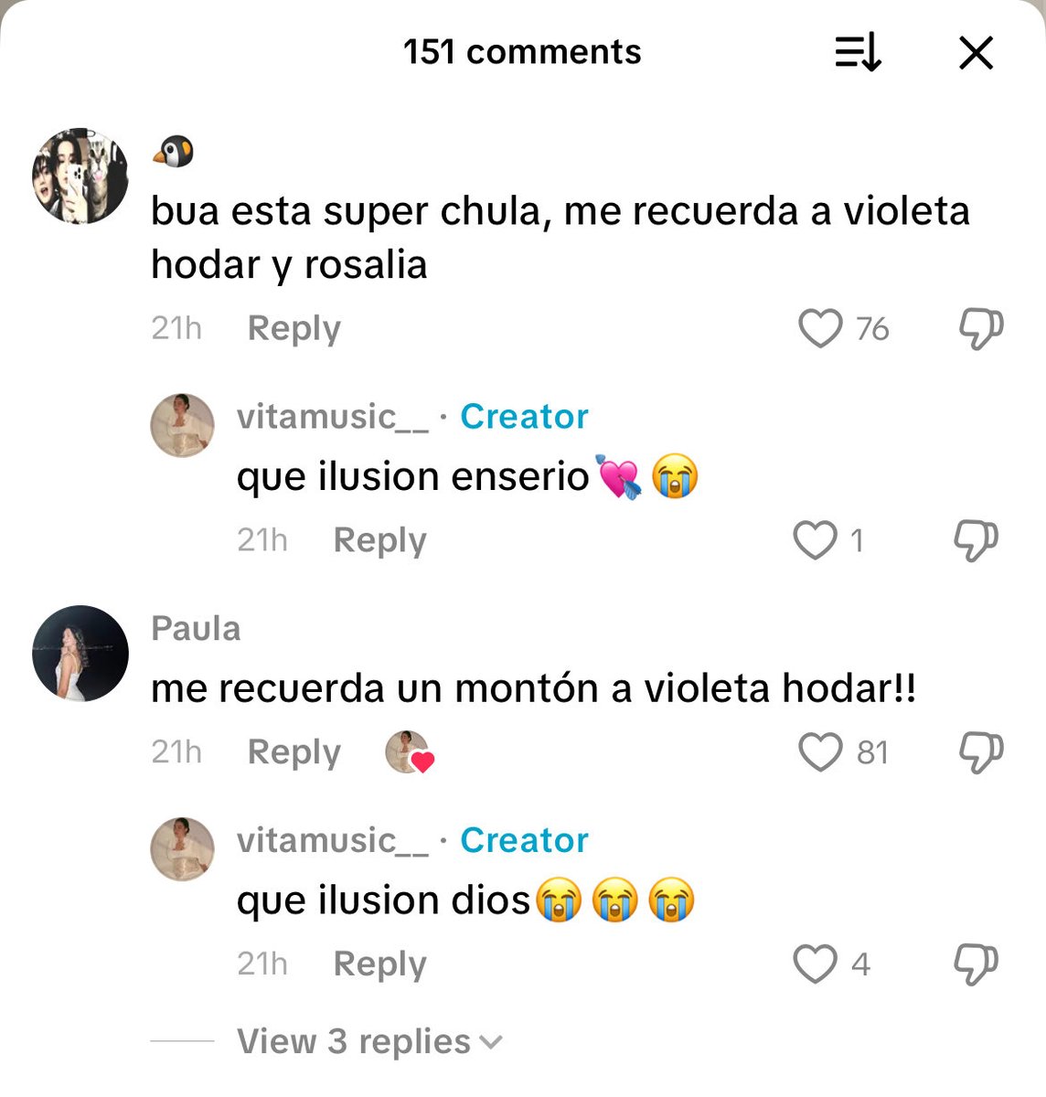 albbaay's tweet photo. me acaba de salir en tiktok una artista emergente promocionando su primer disco y muchos de los comentarios eran esto, imagina ser tan referente https://t.co/iO8MYPMfNU
