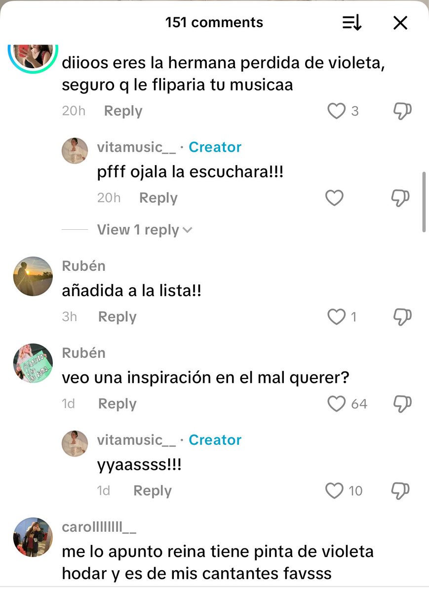 albbaay's tweet photo. me acaba de salir en tiktok una artista emergente promocionando su primer disco y muchos de los comentarios eran esto, imagina ser tan referente https://t.co/iO8MYPMfNU