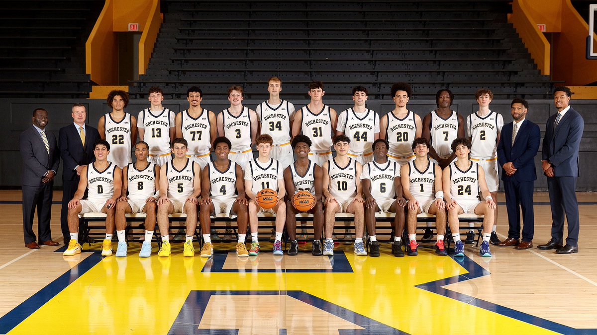 URMensHoops's tweet image. 2025-26 University of Rochester Men’s Basketball Team. #Meliora #GoJackets #WeRUR #Team125