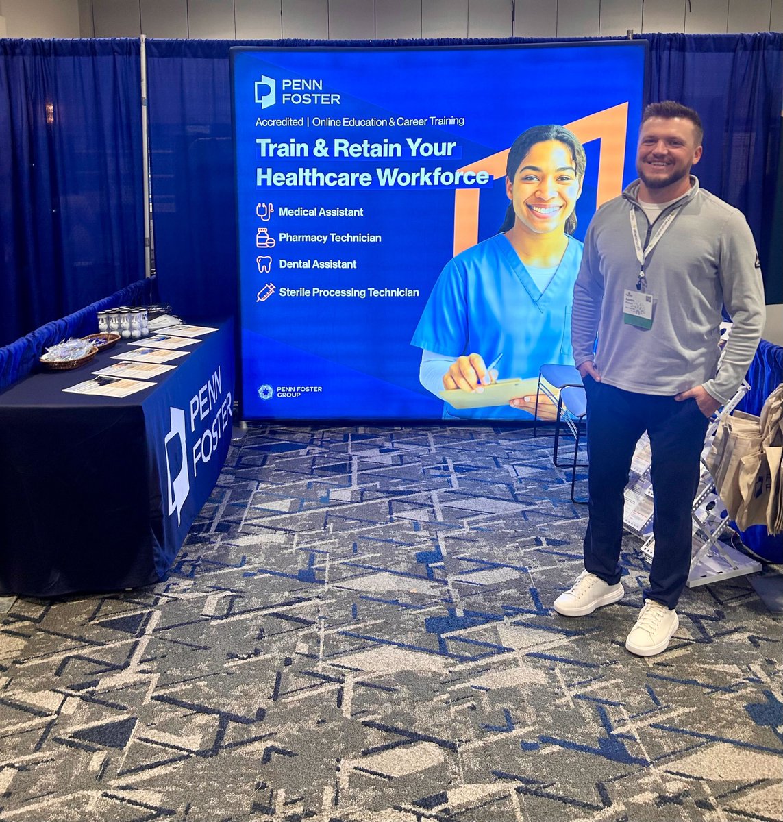Last chance to connect with us at the 2025 TACHC Conference!

Don’t miss your chance to connect with us at booth #302. Stop by and chat with Austin Russell before the conference wraps up. He’s eager to share how Penn Foster partners with community health centers and organizations
