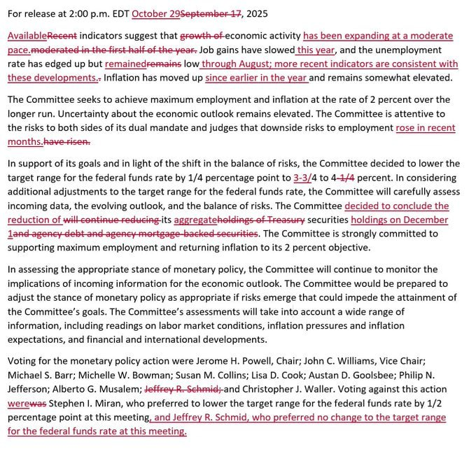 ⚡️JUST IN: FULL FOMC STATEMENT! 🔥