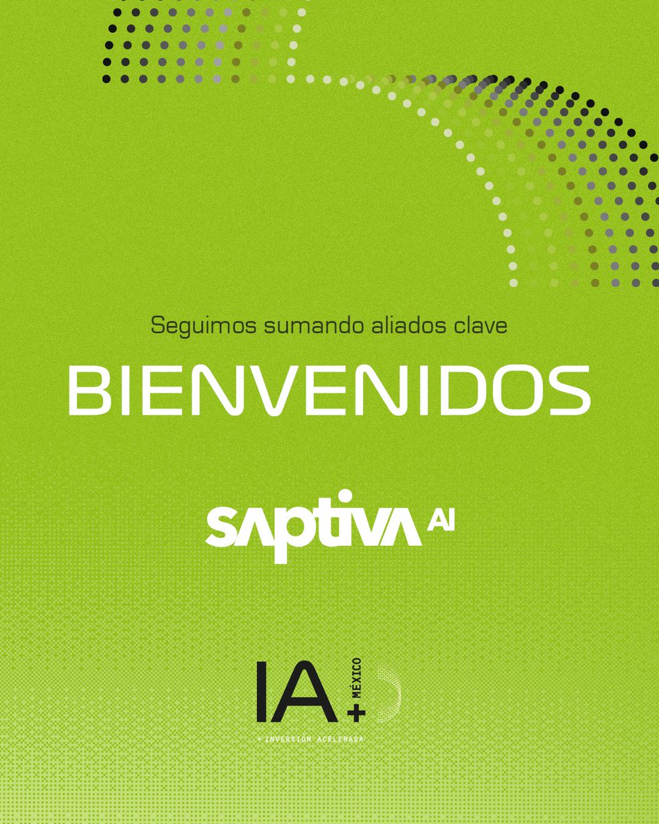 MexicoIAmas's tweet photo. Bienvenidos #SaptivaAI  al evento donde los negocios y la inteligencia artificial se unen.
Compra tus boletos, el link está en la BIO ó ingresa a: https://t.co/5gpcaws9dl
Nos vemos este 12 y 13 de noviembre en @ExpoSantaFeMx 
.
#finanzas #tecnologia  #InteligenciaArtificial https://t.co/rdTWI0Hsde
