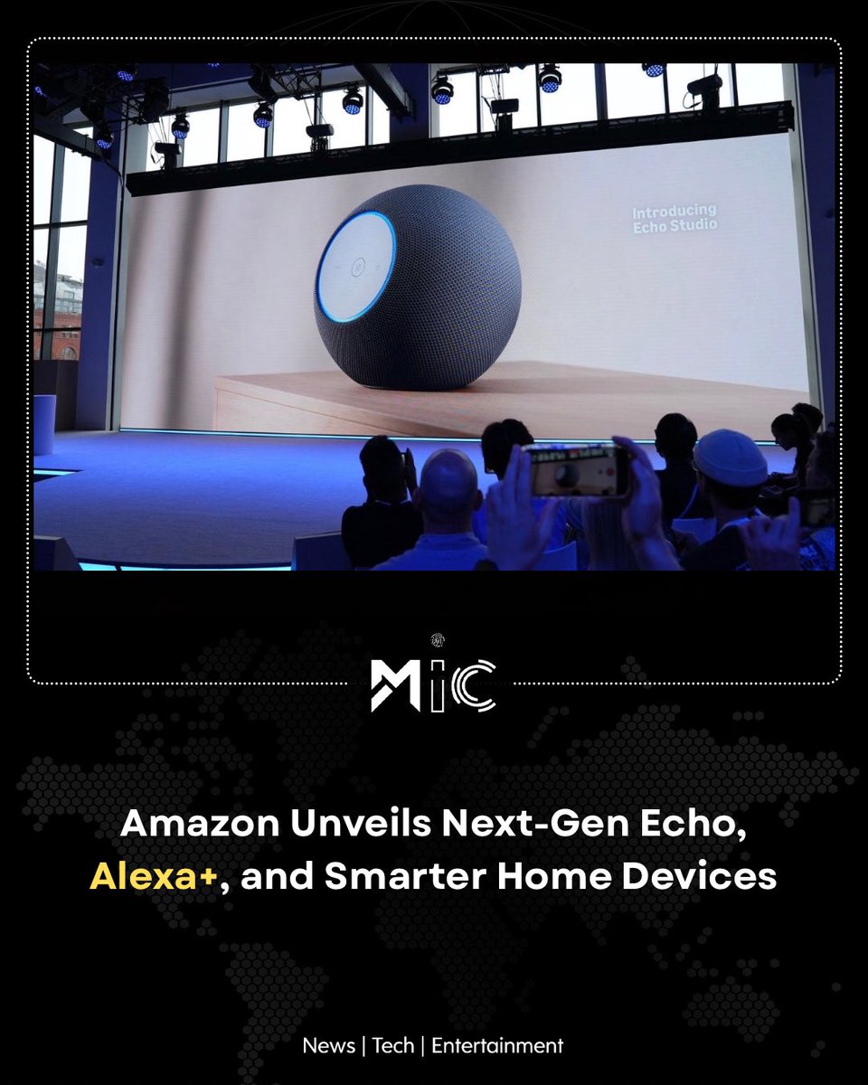mictechofficiaI's tweet image. Amazon debuts Alexa+, a learning AI assistant, alongside new Echo speakers and 4K Ring cameras for a smarter, more connected home.

#SmartHome #AlexaPlus #AI #AmazonEcho #mictech #micnews