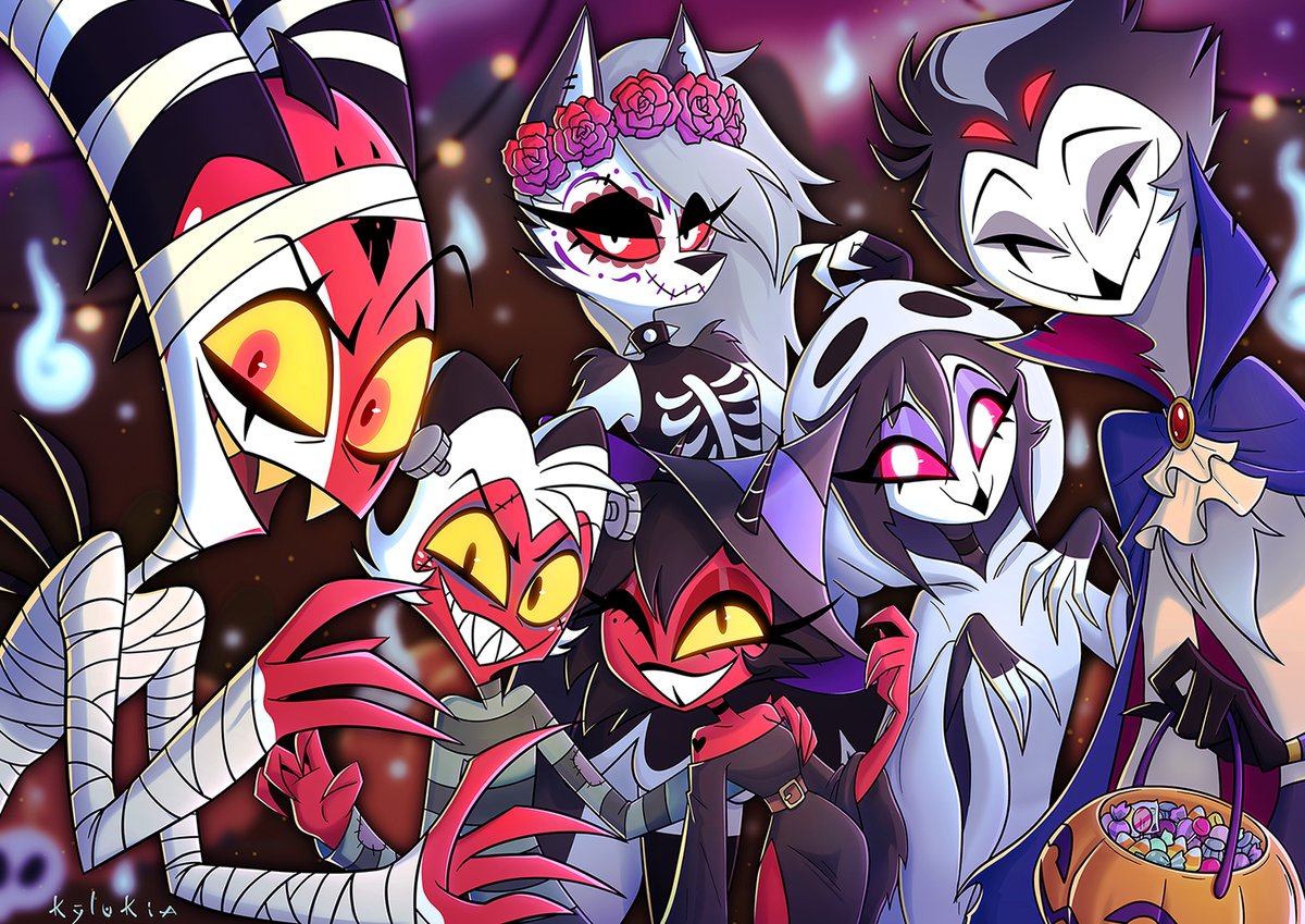 Trick or treat!🎃👻
#HelluvaBoss #HelluvaBossFanart #Stolas #Blitzo #Stolizt #MillieandMoxxie #Loona #Octavia