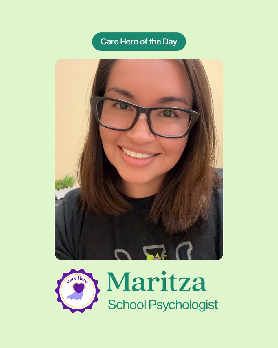 Care Hero of the Day: Maritza 💜

As a Bilingual School Psychologist at Fresno USD and daughter of immigrants, Maritza knows what it feels like to navigate a school system that didn’t always reflect or understand her. Now, she champions the students who need it most. #CareHero