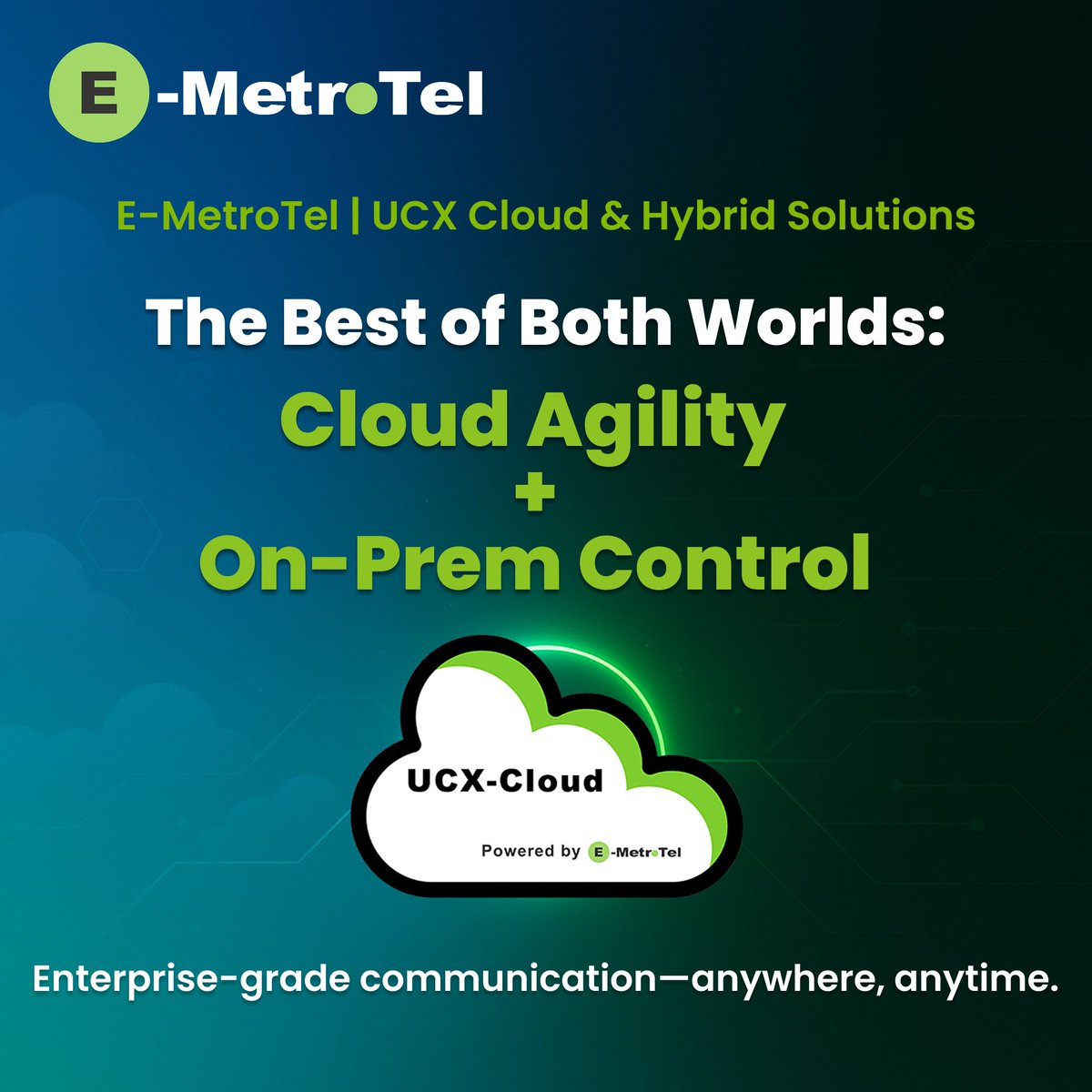 EMetrotel's tweet image. Experience the best of both worlds with E-MetroTel UCX Cloud — where cloud agility meets on-prem control.
Simplify your communication. Strengthen your performance.
Discover more 👉 emetrotel.com/ucxcloud/

#EMetroTel #UCXCloud #HybridSolutions #CloudTechnology  #FutureOfWork