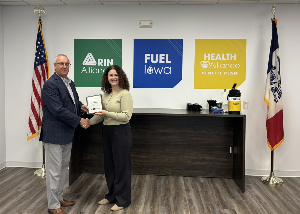 Thank you, Wade Fowler!

At yesterday’s FUELIowa Board of Directors meeting, Board Chair Tessa Anderson presented Wade with a plaque recognizing his years of dedicated service on the FUELIowa Board. Wade’s leadership, insight, and commitment have left a lasting mark on our