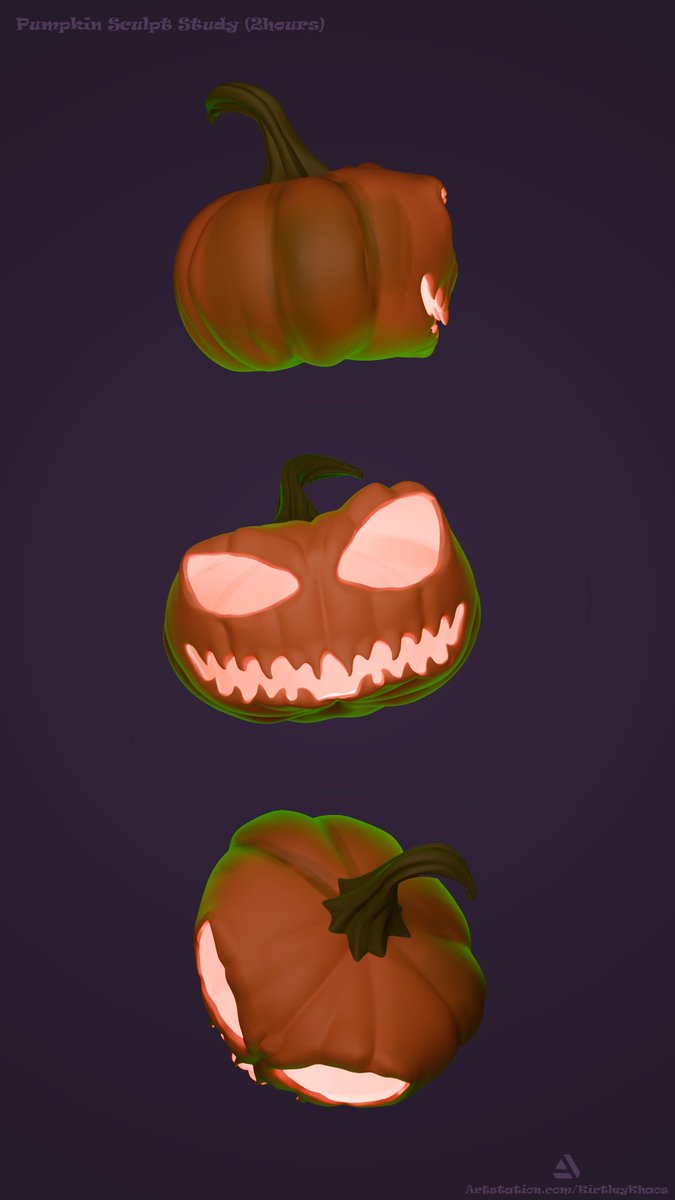 🎃Pumpkin Sculpt Study🎃 (2hours)

Gonna make it game ready next but it was really fun focusing on sculpting.
Happy halloweeeeennn!
#Halloween #blender #sculptober #sculpting #3dart #gameart