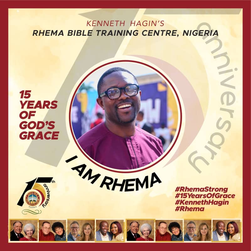#RhemaStrong
#15YearsOfGrace
#KennethHagin
#Rhema
<a href="/rhemanigeria/">Rhema Nigeria</a>