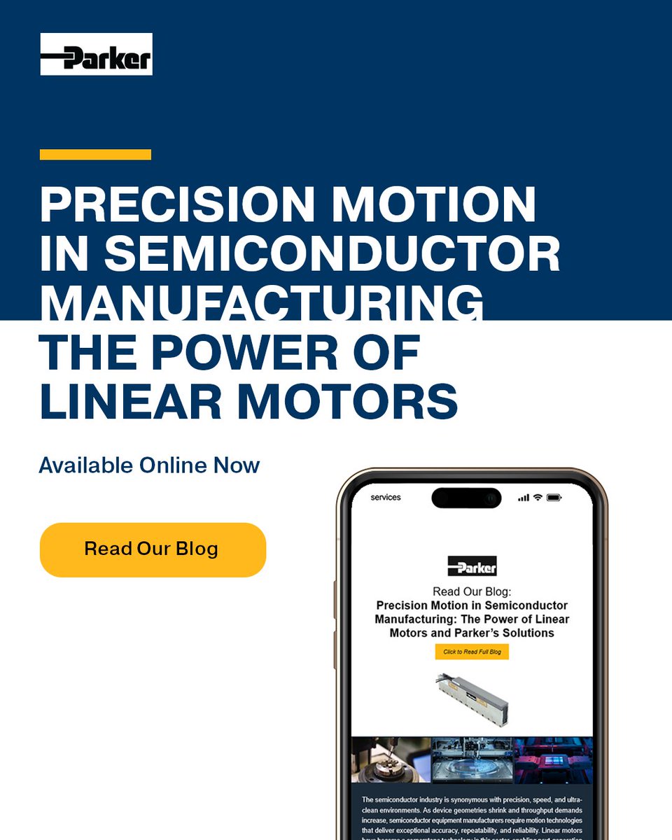 ParkerElectro's tweet image. From wafer handling to metrology, every move in fabrication has to be flawless. Dive into our latest blog about how linear motor technology is transforming precision motion in semiconductor manufacturing. prker.co/3JrCknZ

#Semiconductor #LinearMotors #Electromechanical