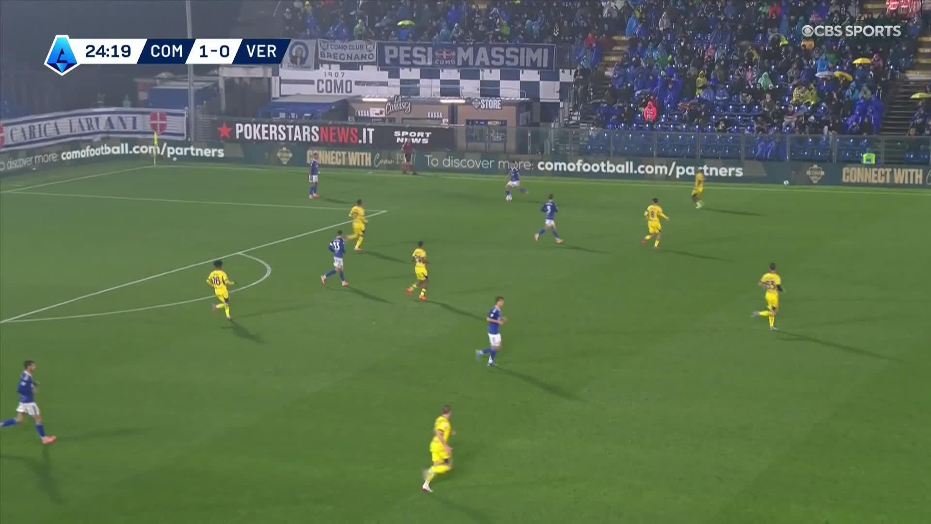 Suat Serdar pounces on a mistake at the back from Como and brings Verona level 🤝