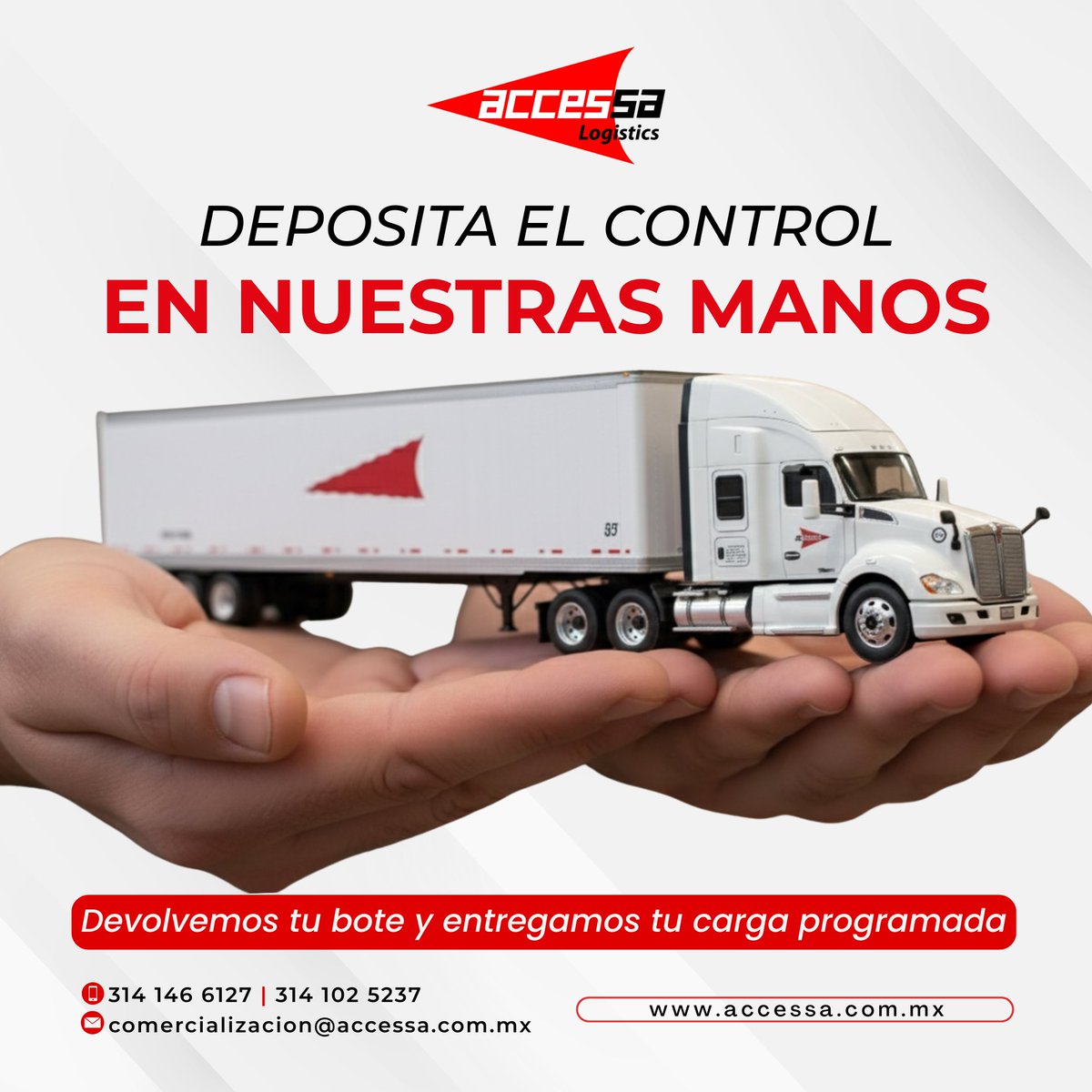 AccessaLogistic's tweet image. Menos preocupaciones, más resultados.

Confía en nosotros para almacenar, organizar y entregar tu carga de manera programada y eficiente. ¡Tú solo preocúpate por vender!

📍 ¿Listo para simplificar tu logística?

📲 314 102 5237
📧 comercializacion@accessa.com.mx

#eficiencia