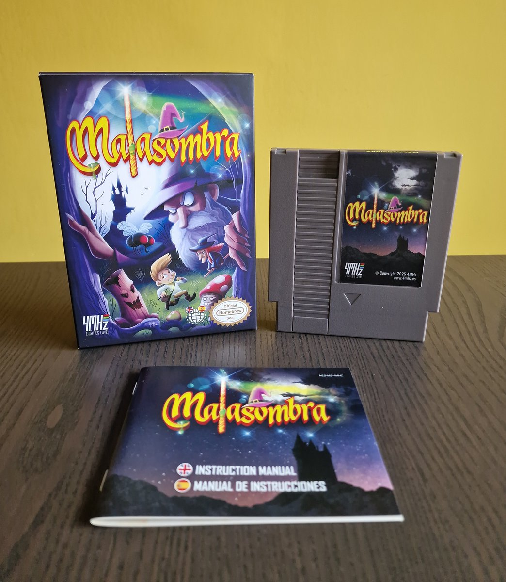 Ya en mi poder la última creación de <a href="/4mhz_es/">4MHz.es</a> y su primer trabajo para la #NES de Nintendo: el espectacular #Malasombra surgido de las mentes de <a href="/_jgnavarro/">JGN</a> <a href="/LordFredPixel/">Daniel Celemín</a> <a href="/Azicuetano/">Rafa Castillo</a> <a href="/sad1942/">Juan Esteban</a> y <a href="/elmcklain/">McKlain 🎶</a> con portadón de <a href="/LorenaAzpiri/">Lorena Azpiri</a>.