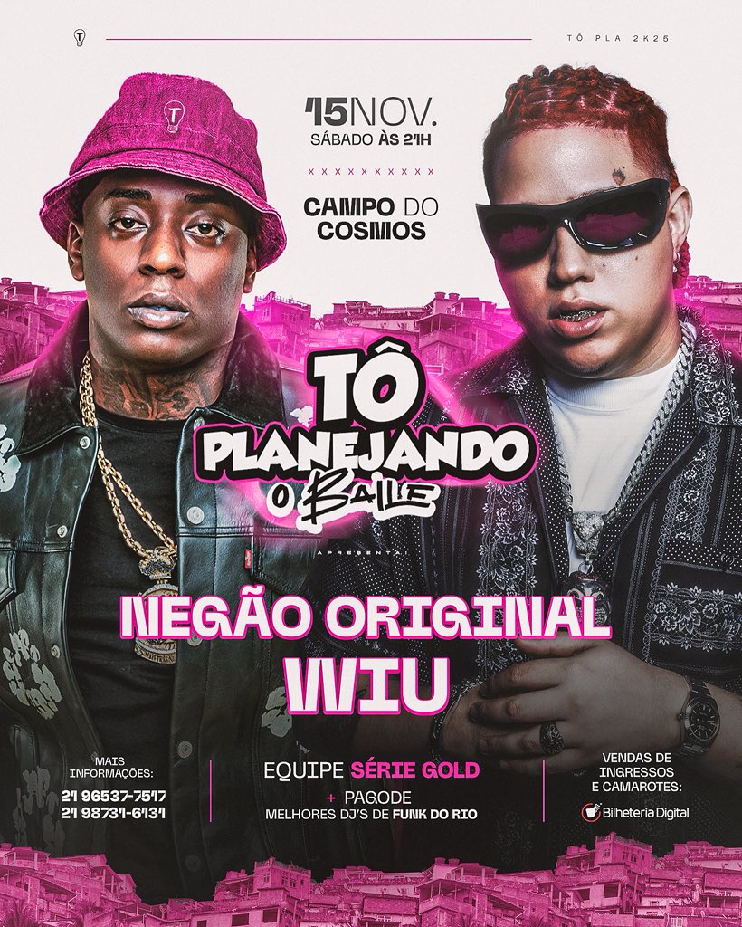 toplanejandoofc's tweet photo. Ta chegando o MAIOR BAILE do Rio, coro vai comer com WIU &amp; NEGÃO ORIGINAL. https://t.co/O952HmEPih