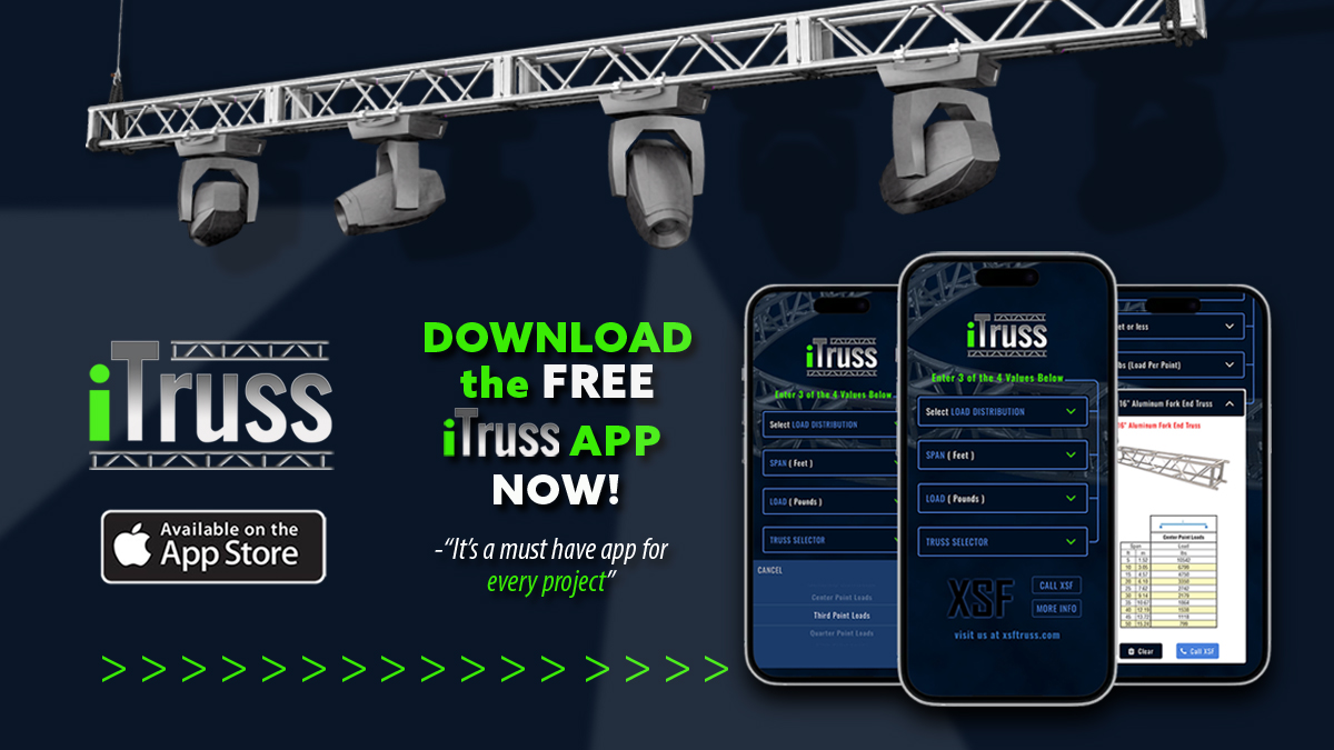 XSFtruss's tweet image. iTruss App Makes It Easy &amp;amp; Fast
Know your span, load, or truss type?
Enter any 3 and iTruss calculates the 4th.
Its just that EASY… Get it NOW!
apps.apple.com/us/app/itruss/…

#iTruss #TrussApp
#StageDesign #XSFTruss #SafetyFirst 
#LoadDistribution #RiggingTools 
#MadeInUSA