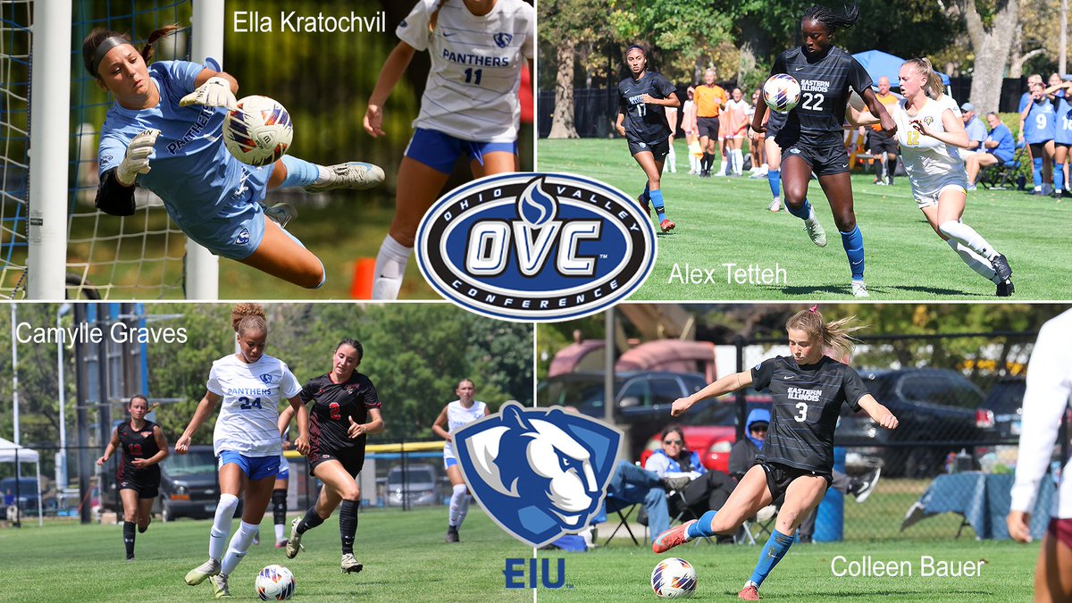 The <a href="/EIUsoccer/">EIU Women’s Soccer</a> team had four players earn <a href="/OVCSports/">Ohio Valley Conference</a> All-Conference honors

Ella Kratochvil - Goalkeeper of Year / 1st Team
Alex Tetteh - 1st Team
Colleen Bauer - 1st Team
Camylle Graves - Freshman of Year / All-Newcomer Team

Release⚽️🎖️👀⬇️
eiupanthers.com/news/2025/10/2…