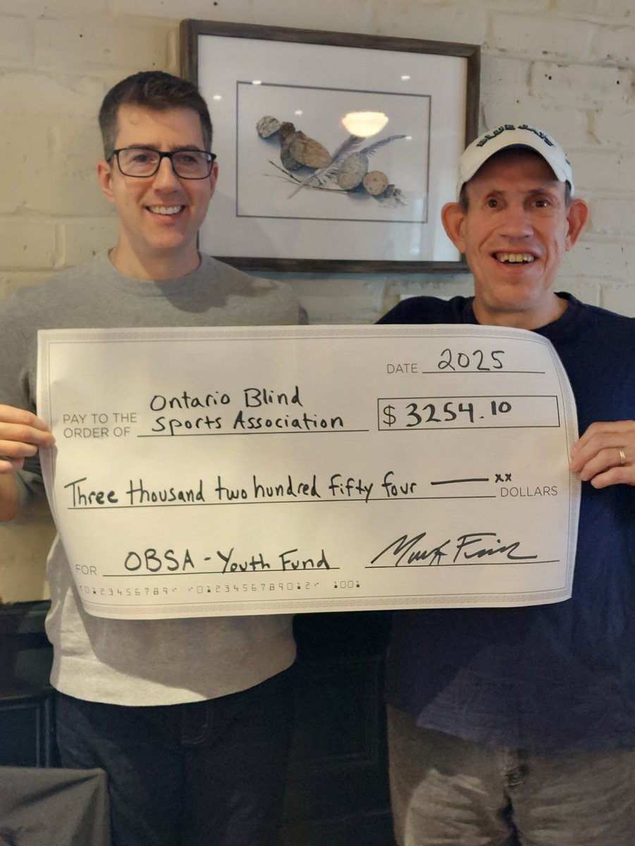 Here is a gesture highlighting our commitment from both OBSA and Blind Boxing to bring high quality programs and opportunities to our members and demonstrating how important these partnerships are in making that happen!

“Thank you to Jordan Arsenault, Mark Firth and all the