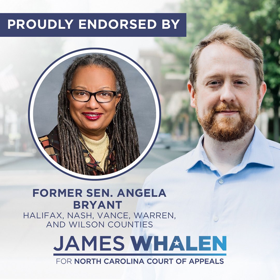I'm so proud to have the support of Former Sen. Angela Bryant and I hope to have yours too at actblue.com/donate/whalenf…

#ncpol #ncpolitics #election2026 #bluewave #ncdemocrats #voteblue #northcarolina #nc #clt #charlotte #mecklenburg #gastonia #durham #raleigh #asheville #vote