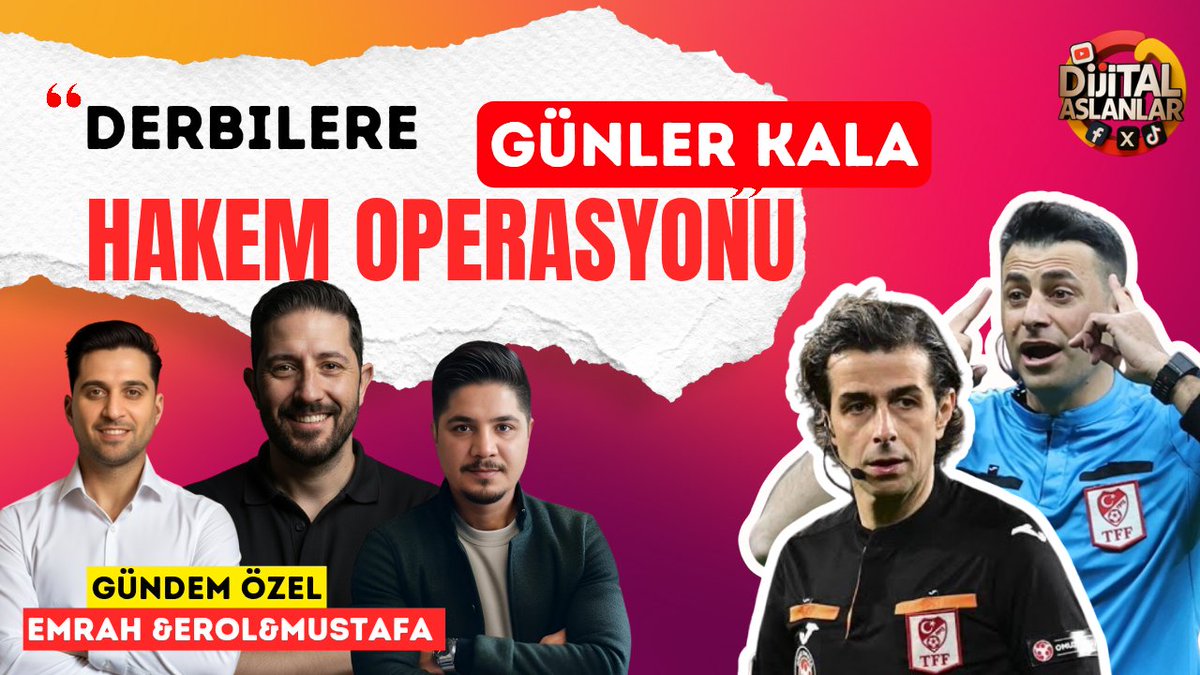 Derbilere günler kala büyük HAKEM OPERASYONU!
TFF’de perde arkasında neler oluyor?
Kim hangi takımı koruyor? 😡

🎙️ GÜNDEM ÖZEL | Emrah • Erol • Mustafa
📺 <a href="/DijitalAslanlar/">Dijital Aslanlar</a>
youtube.com/live/_56hakOyB…

#Galatasaray #HakemSkandalı #TFF #SüperLig #Derbi #DijitalAslanlar