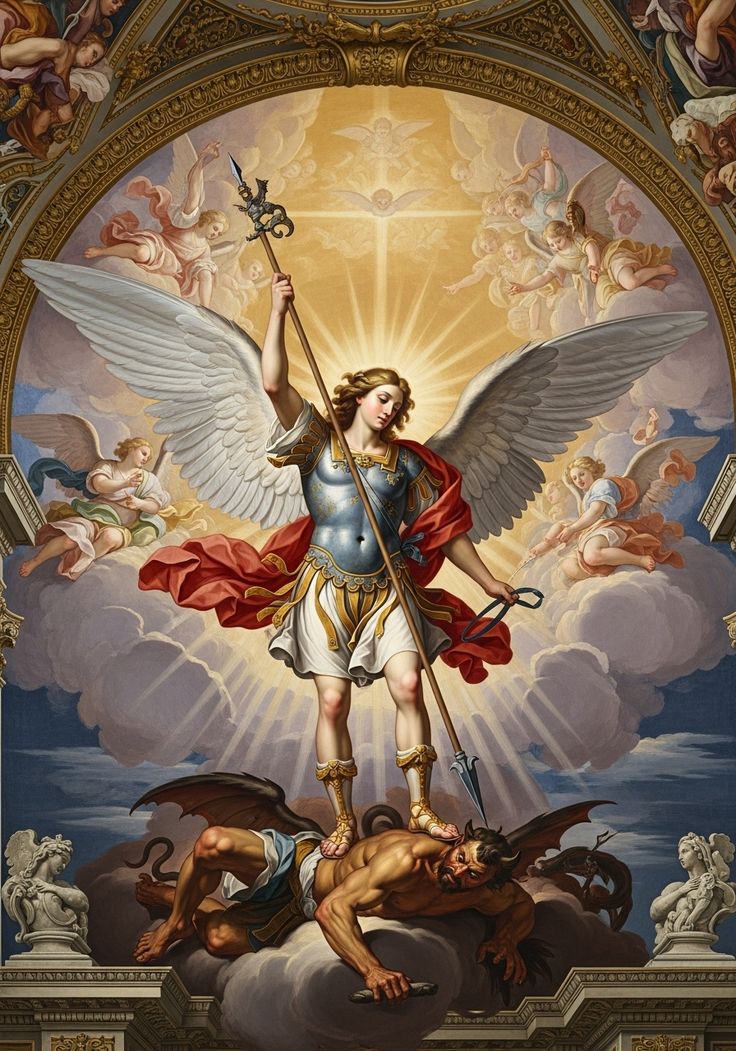 levisback's tweet photo. São Miguel Arcanjo, defendei-nos no combate.
Sede o nosso refúgio contra as maldades e ciladas do demônio.
Que Deus manifeste o seu poder sobre ele. Eis a nossa humilde súplica.
E vós, Príncipe da Milícia Celeste, com o poder que Deus vos conferiu,
precipitai no inferno Satanás e os outros espíritos malignos,
que andam pelo mundo tentando as almas. Amém.
