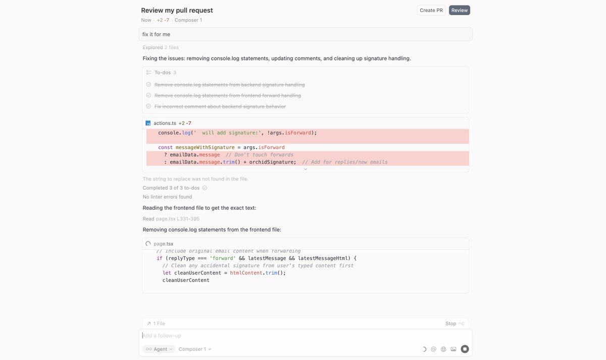 nizzyabi's tweet image. i LOVE the look of @cursor_ai 2.0

this is what agentic coding should feel like!!!