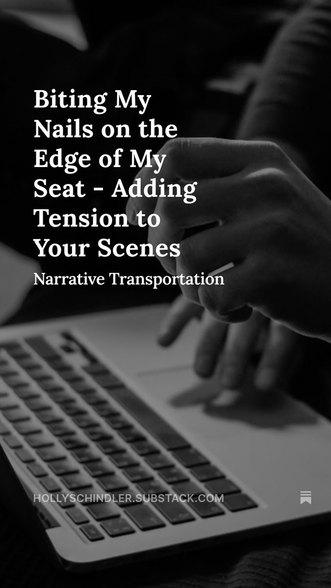 holly_schindler's tweet image. Don&apos;t just add one source of tension to your scenes. Layer. It. Up. hollyschindler.substack.com/p/biting-my-na…

#howtowriteabook #writingtips #creativewriting #writingadvice #writingcommunity