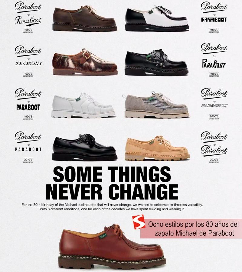 STYLEAMERICAmag's tweet image. Para conmemorar los 80 años del legendario #zapato Michael de la marca Paraboot, han lanzado una edición limitada compuesta por ocho modelos distintos uno inspirado en cada decada. Conoce más sobre este icónico diseño en: ➡️ buff.ly/oWxQ9HA #StyleModa