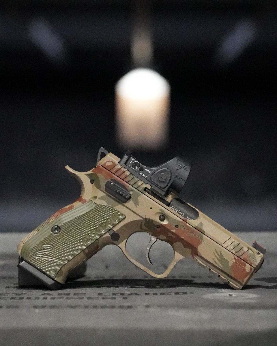 WBArmory's tweet photo. Behold. The CZ Shadow 2 Compact, featuring a @Trijicon SRO, as well as a beautiful Rhodesian Brushstroke Cerakote and Slide Porting done by United Research and Development.

Want it? Come to our @CZUSAfirearms Demo Day on November 8th, from 11am to 4pm, for a chance to win! https://t.co/XD9vUINjO7